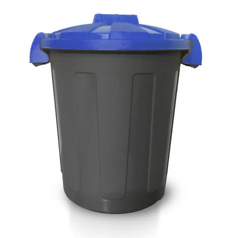 Bidone 25 litri dotato di coperchio e due chiusure esterne PP Mobil Plastic blu - 105/25-BLB